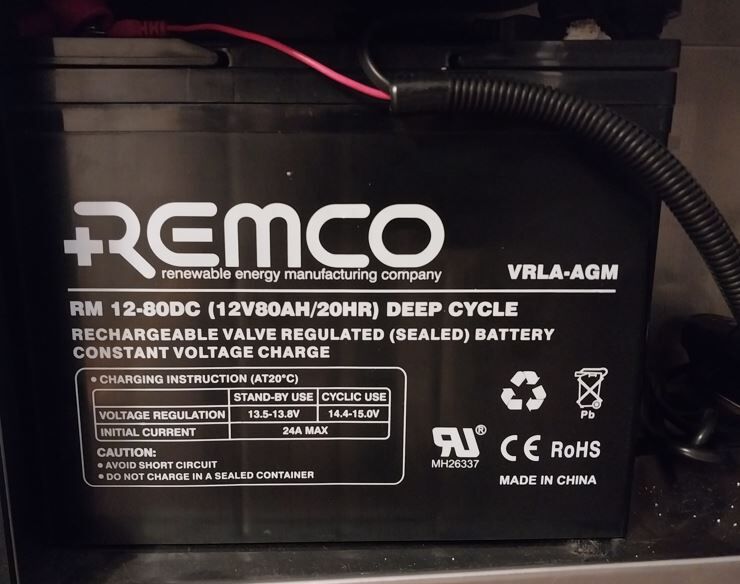 Remco, RM 12-800DC 12V 80Ah Rechargeable BATTERY