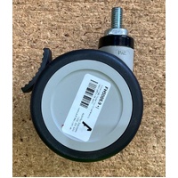 KYC 100mm Twin Wheel Castor - Brake - M12 x 25mm Long Threaded Stem - Each