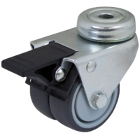 Twin 50mm Castor - Brake - 10mm Bolt Hole