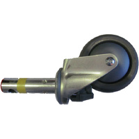 Fallshaw 100mm Total Lock Central Locking Castor - Long Stem - Red Top