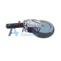 Tente 125mm Central Locking Brake Castor - Single Wheel - Long Stem - Steel Frame - Silver Top