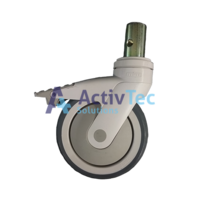 Tente 125mm Brake CASTOR With 28mm Pintle - Grey - Suits Hendicare 600 And Other Beds