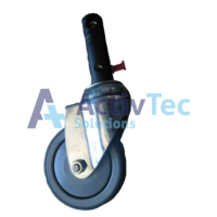 Tente 100mm Single Wheel Castor - Central Locking Total And Directional Lock - Steel Frame - Long Stem