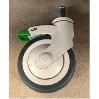 Flexline Caster 5" - Rear Swivel Lock Green Lever