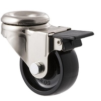 Fallshaw L Series - 50mm Brake Castor - Black Nylon Wheel - 10mm Bolt Hole