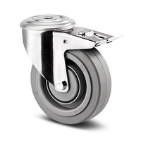 Tente Alpha Series - 125mm Brake Castor - Bolt Hole - SILVER TAB