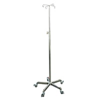 Pacific Medical Stainless Steel IV POLE - 4 hooks