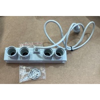 DJB0004000-1021 DINJUNCTIONBOX 4CH DIN/DIN/DIN 1000mm  4 x LOCKRINGS LGREY