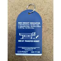 Bed Height Indicator Tag Blue - Each