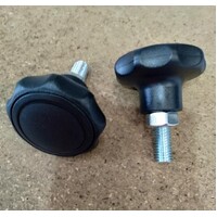 Alrick 6001 Bed - Black 50mm Diameter BUMPER & HANDWHEEL M10 x 25mm Thread