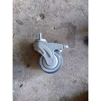 Secure 100mm Single Castor - Brake - Plastic Fork - M12 x 25mm Threaded Stem