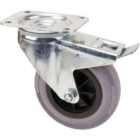 Tente 160mm Brake Castor - Plate Mount