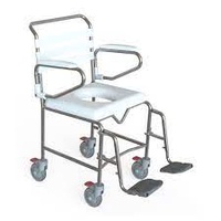 K Care KA114 Shower Commode - Attendant Propelled - Swing Away Legrests - 445mm Wide - Seat Is Not Included