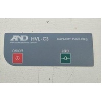 A&D HVL-CS Weigh Chair - On/Off And Zero MEMBRANE Switch Panel