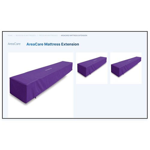 AreaCare Mattress Extension Foam Bolster - KING SINGLE - 200mm L x 150mm H x 1050mm W