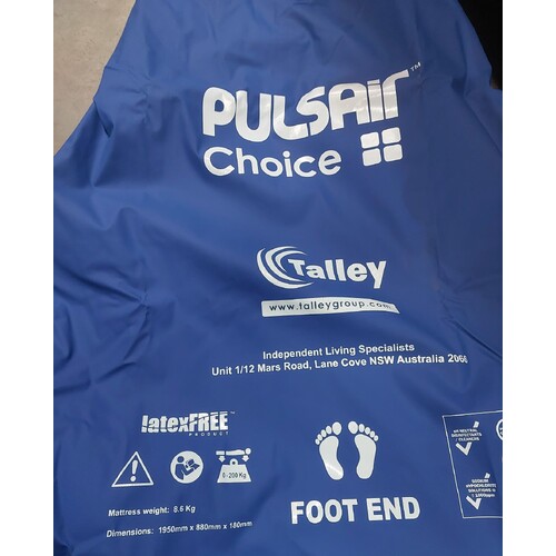 Talley Pulsair Choice 1950mm x 880mm x 180mm MATTRESS COVER - Standard