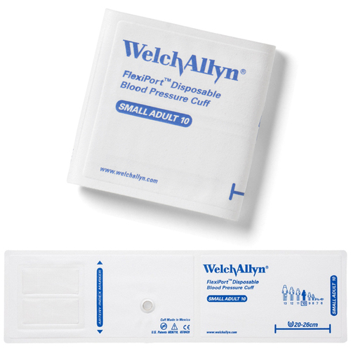 Welch Allyn Soft Disposable FlexiPort Blood Pressure Cuff, Size Small Adult, Cuff Range 20-26cm EACH