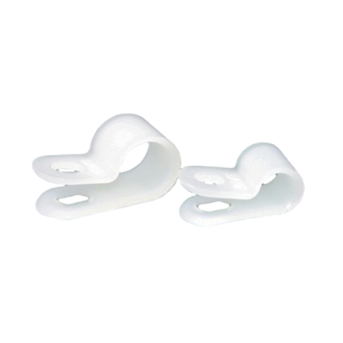 Molift Nomad Ceiling Hoist - White Nylon Cable Clamp / P Clip 10mm - With Self Drilling Screw - Each