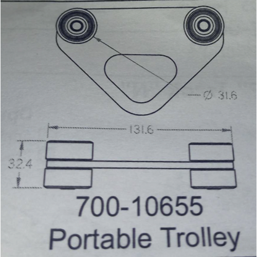 Arjo 700-10655-B Track Trolley - For Portable Ceiling Hoists
