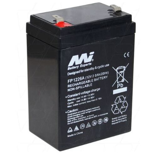 MI Battery Experts - 12v 2.6Ah - L 70mm x W 48mm x H 97mm - F1 Terminals - Each