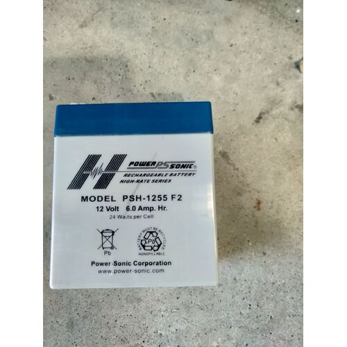Powersonic Battery 12v 6Ah - H 100mm x W 90mm x D 70mm - F2 Terminals