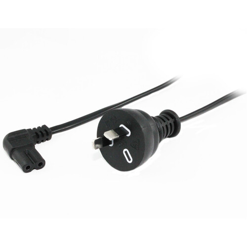 Right Angle Figure 8 Power Lead - Black - 5 Metre