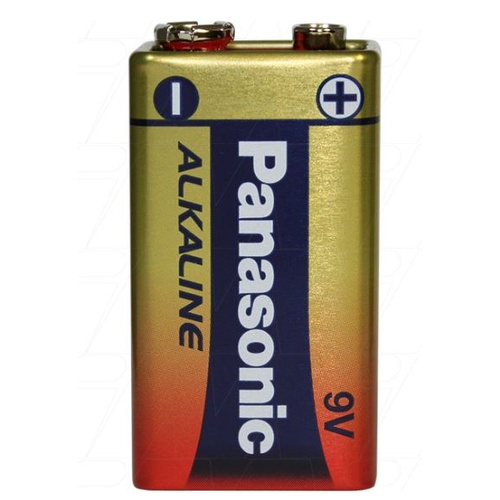 Panasonic Industrial Battery 9 Volt Alkaline, 6LR61T/1SK