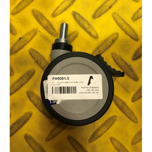 KYC 75mm Swivel Twin Castor - M10 x 20mm Threaded Stem