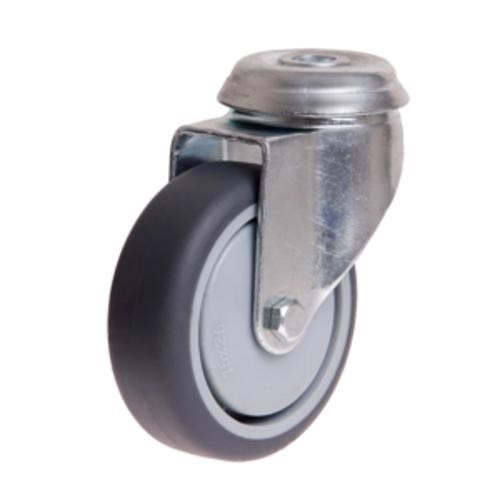 Richmond 75mm Swivel Castor - Rubber Wheel - 10mm Bolt Hole