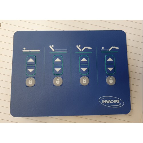 Invacare CS7/CS8 Footboard Nurse Control Membrane Switch Panel - WITHOUT TRENDELENBURG