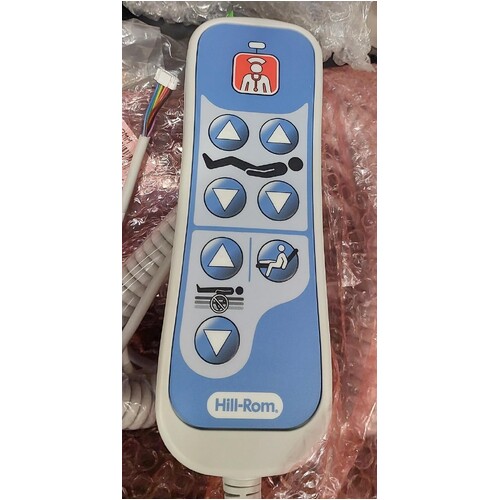 Hill-Rom Accella - Handset - 7 Button - 8 Wire - 9 Pin Flat White Plug - New Version No Nurse Call Function