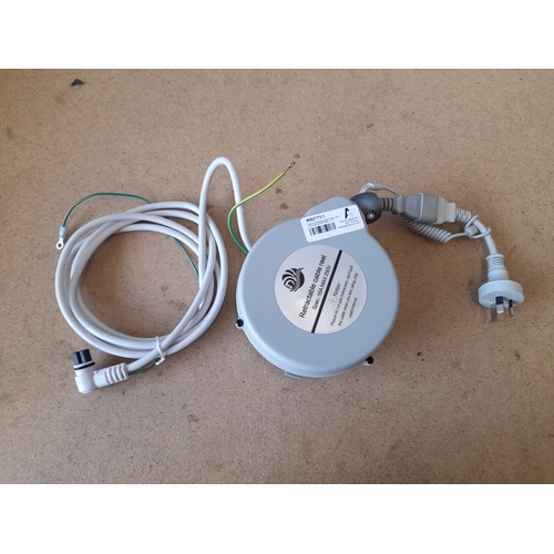 Dewert Retractable Mains Power Lead With External Earth Wires - 16A Max - 240v - 2.1m