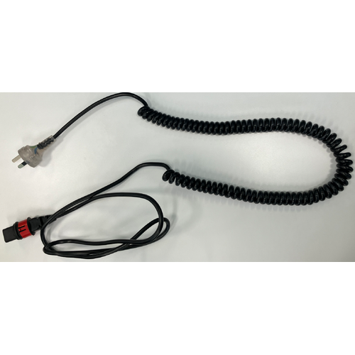 Howard Wright M10 Bed - Black Power Lead - 1.25m Straight / 0.6m Coiled / 0.15m Straight / Mains 3 Pin Plug.