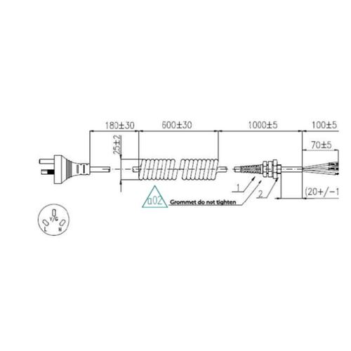 Linet Eleganza 3XC (1GV07045-396) Bed - Power CABLE - AUS Version