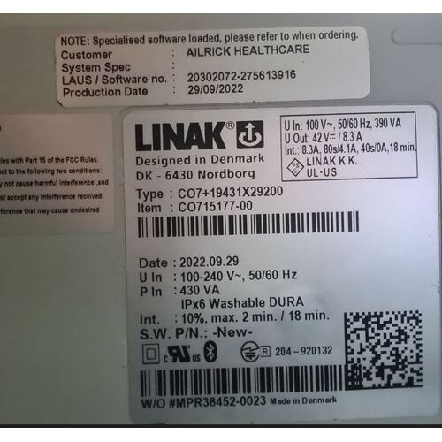 Linak, Alrick To Suit Secura 3 beds, CONTROL BOX