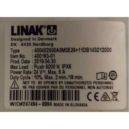 Basic American Zenith 9000 Bed - Hi/Lo Actuator - Linak 400163-01