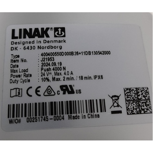Crescent Kingley Bed - Actuator - Linak J21953