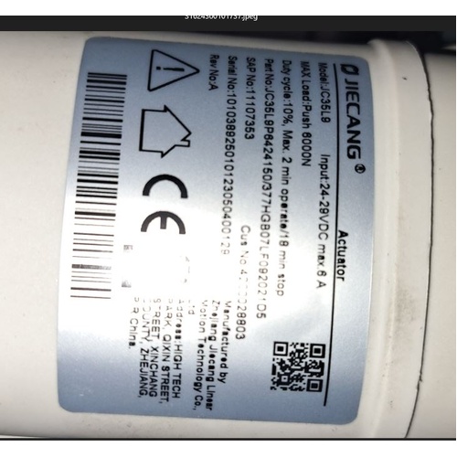 Jiecang, JC35L9P6424150/377HGB07LF092021D5 ACTUATOR