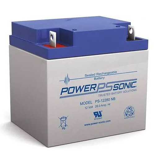 PowerSonic AGM Battery - 12v 28 Ah - L 165mm x W 125mm x H 175mm - NB1 Terminals