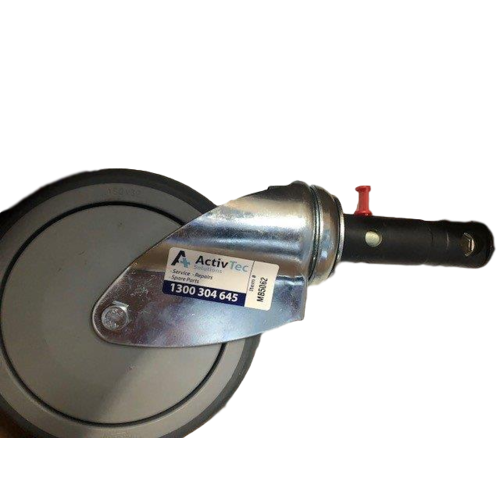 Single Wheel 150mm Directional Lock Castor - Steel - Long Stem - Black Top