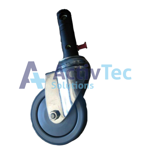 Tente 100mm Single Wheel Castor - Central Locking Total And Directional Lock - Steel Frame - Long Stem