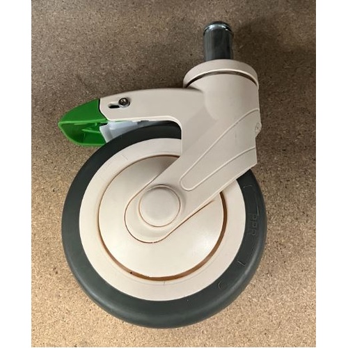 Flexline Caster 5" - Rear Swivel Lock Green Lever