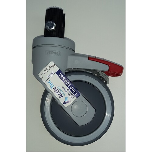 Tente 100mm Brake Castor - 28mm x 45mm Solid Pintle