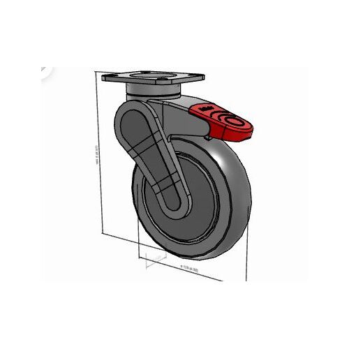 Colson 125mm Avant Series Plate Brake Castor