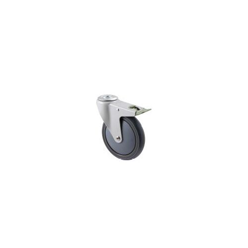 Fallshaw M Series 150mm Stainless Steel DIRECTIONAL Castor - Grey Rubber - Bolt Hole - Each