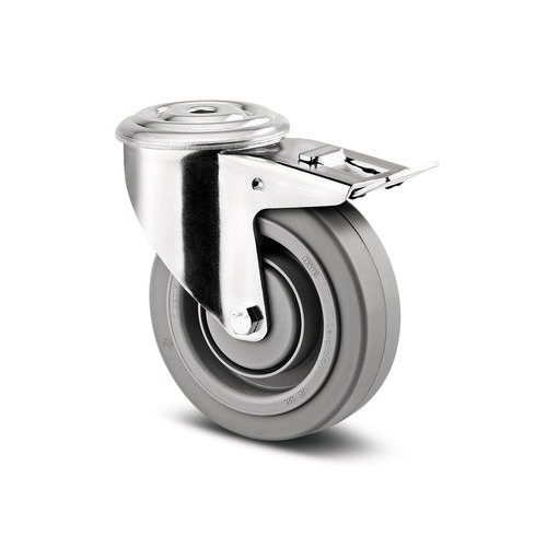 Tente Alpha Series - 125mm Brake Castor - Bolt Hole - SILVER TAB