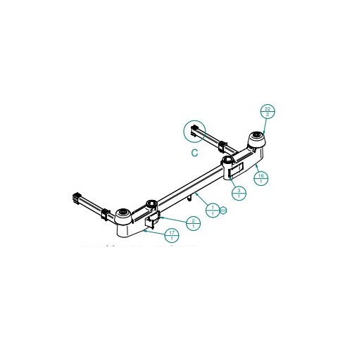 Linet, To Suit Multcare bed, PP, RF, RAL 9002 Injected COVER