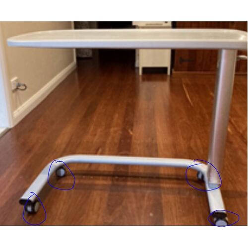 Staebel Viva BT38 Overbed Table - CASTOR SET ONLY - 2 Swivel and 2 Brake