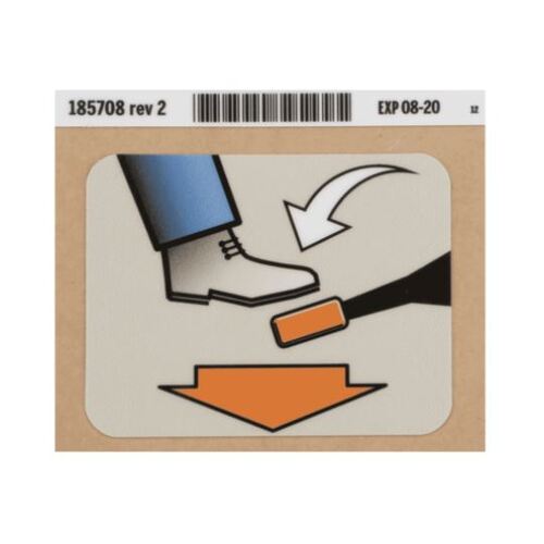Hill-Rom Compella Bed - Brake Head LABEL - Orange