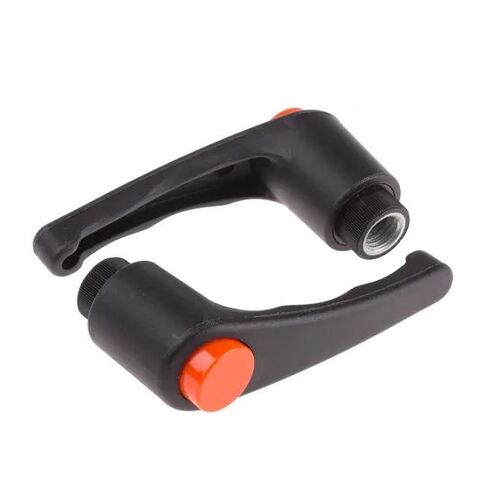 Steel Clamping LEVER - M12 x 18mm - Black/Orange - Each